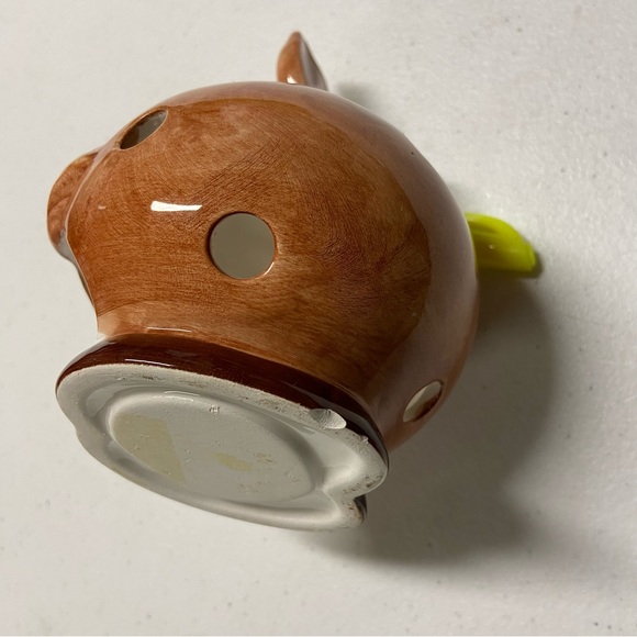 Cartoon Vtg Brown Horse Tea Light Holder Ceramic Folk art Equestrian Home Candle - Picture 9 of 14